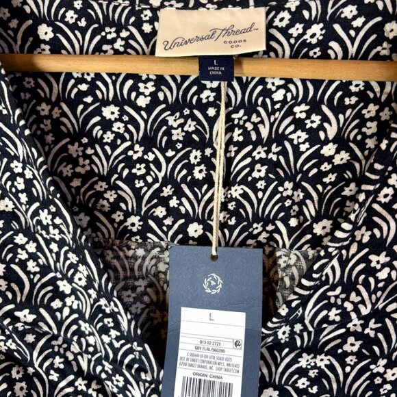 NWT Universal Thread Floral Long Sleeve Blouse - Picture 3 of 7